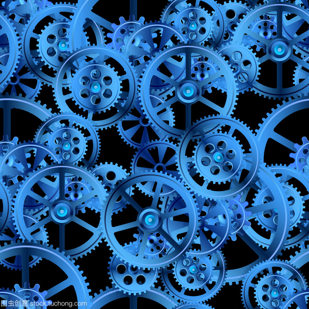 齿轮机械无缝蓝色 科技与美学的融合
